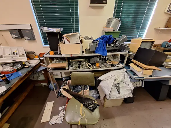 Offices and workshop before a commercial clearance