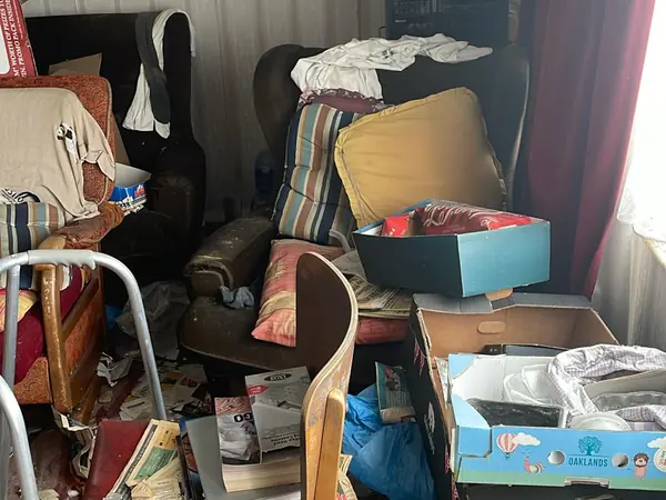 Hoarded flat before clearance